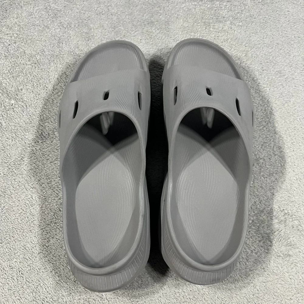 Hoka One One ORA Recovery Slides 3 Gray Sandals Mens 8 Womens 10